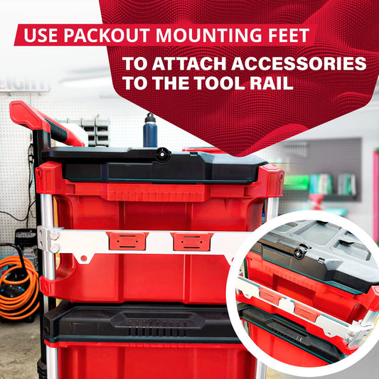 Alpha Engineered Tool Rail Mount Compatible with Milwaukee Packout