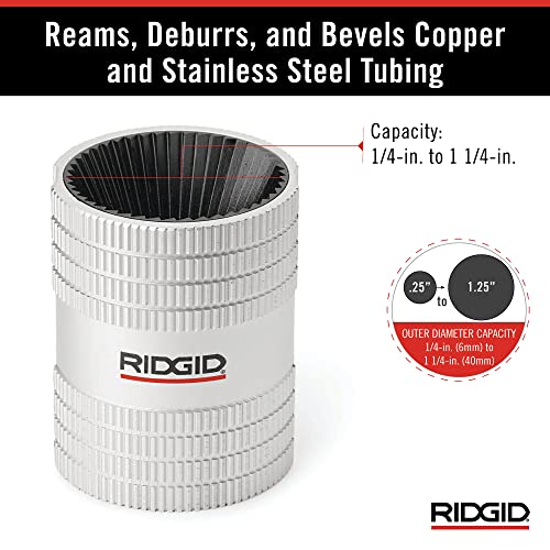 RIDGID 29983 Model 223S 1/4" to 1-1/4" Inner/Outer Copper and Stainless Steel Tubing and Pipe Reamer, Small
