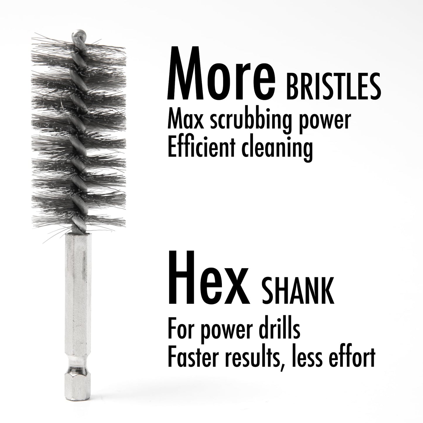 Vouyar 6pcs Copper Tube Pipe Cleaner, 1/2” 3/4” 1” Pipe Cleaning Brush Set, Stainless Steel Wire Bore Brushes for Power Drill, 1/4 Inch Hex Shank