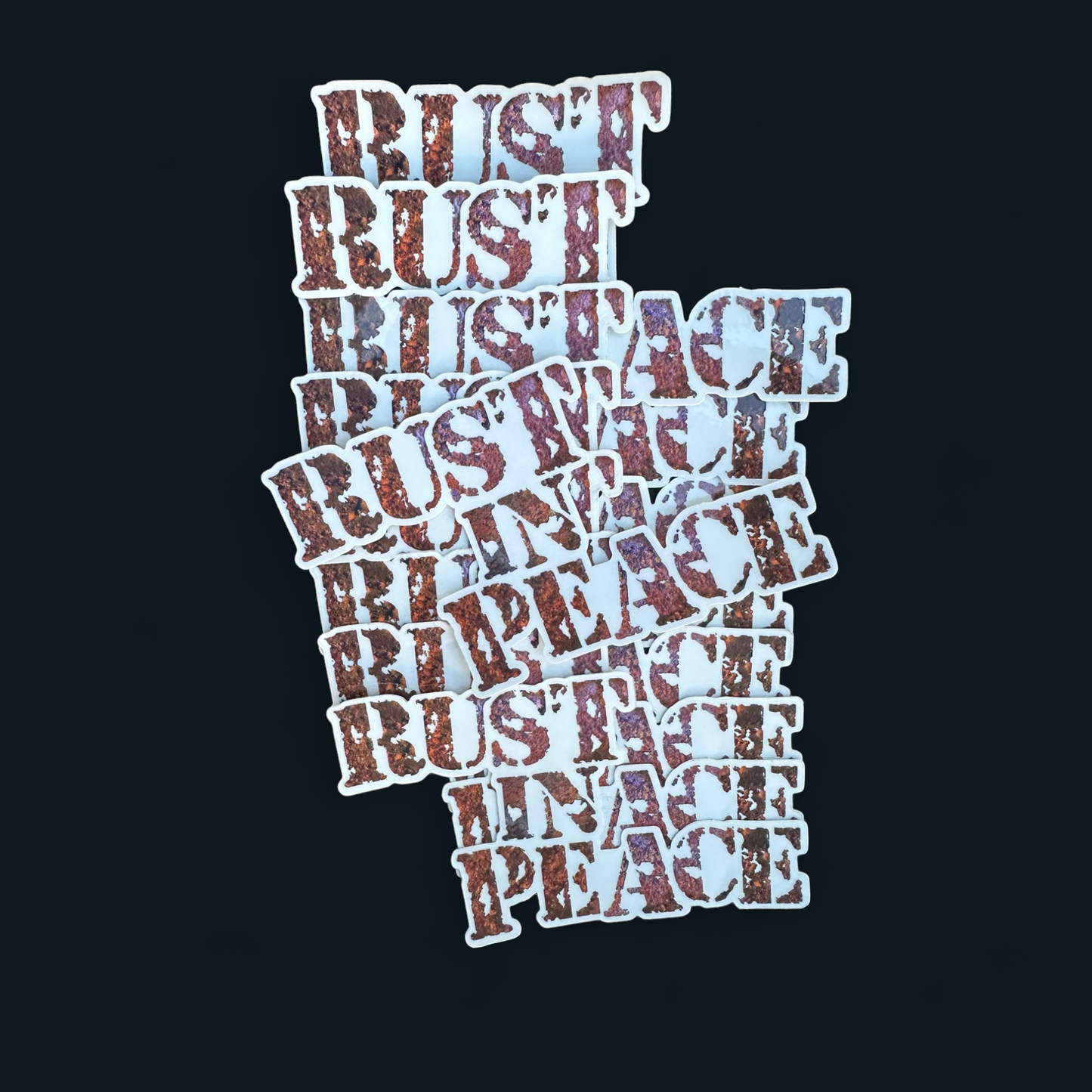 Rust in peace transparent sticker