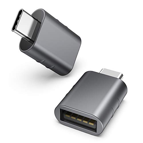 USB C to USB Adapter Pack of 2 USB C Male to USB3 Female Adapter Compatible with iMac 2021 iPad Pro 2021 MacBook Pro 2020 MacBook Air 2020 Dell XPS and Other Type C or Thunderbolt 3 Devices Space Grey