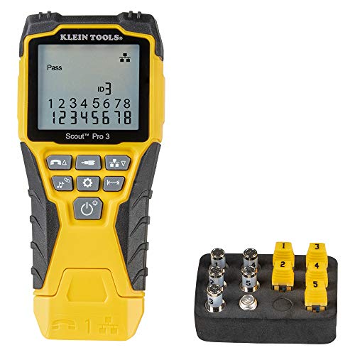 KLEIN TOOLS VDV501-851 Cable Tester Kit with Scout Pro 3 for Ethernet / Data, Coax / Video and Phone Cables, 5 Locator Remotes