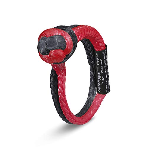 Bubba Rope Gator-Jaw PRO Synthetic Shackle, 7/16” – Heavy-Duty Vehicle Tow Shackle: 52,300 lbs. Capacity - Red