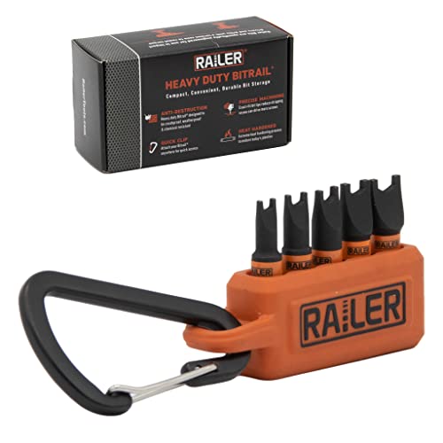 Spanner Screwdriver Bit Set - Railer 5PC S2 Steel 1" Spanner Snake Eyes Impact Driver Bit Set With A Tool Storage Bit Holder & Carabiner