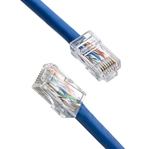 CableCreation Cat6 RJ45 Connectors, 100-PACK Cat6 RJ45 Ends, Ethernet Cable Crimp Connectors UTP Network Plug for Solid Wire and Standard Cable, Transparent