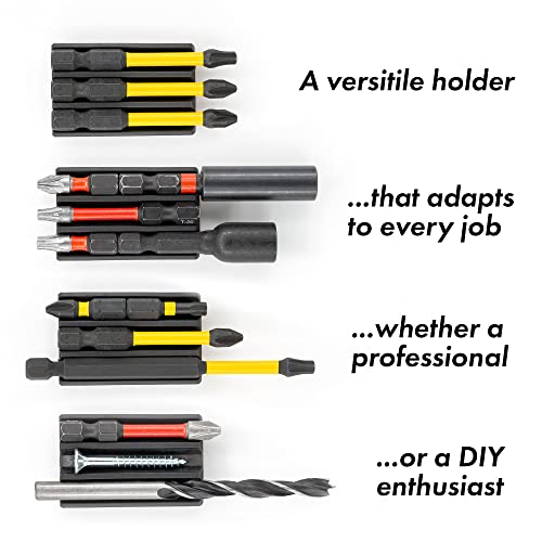 Magnetic Drill Bit Holder for Impact Drivers and Drills - Superior Hold with 3M Adhesive - Drill Accessory That Fits Most drills: Milwaukee, Dewalt, Makita, Klein, Bosch