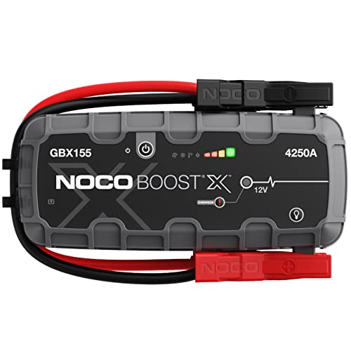 NOCO Boost X GBX155 4250A 12V UltraSafe Portable Lithium Jump Starter, Car Battery Booster Pack, USB-C Powerbank Charger, and Jumper Cables for Up to 10.0-Liter Gas and 8.0-Liter Diesel Engines, Gray