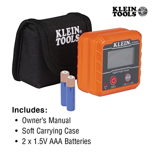 Klein Tools 935DAG Digital Electronic Level and Angle Gauge, Measures 0 - 90 and 0 - 180 Degree Ranges, Measures and Sets Angles