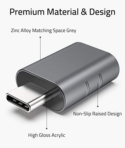 USB C to USB Adapter Pack of 2 USB C Male to USB3 Female Adapter Compatible with iMac 2021 iPad Pro 2021 MacBook Pro 2020 MacBook Air 2020 Dell XPS and Other Type C or Thunderbolt 3 Devices Space Grey
