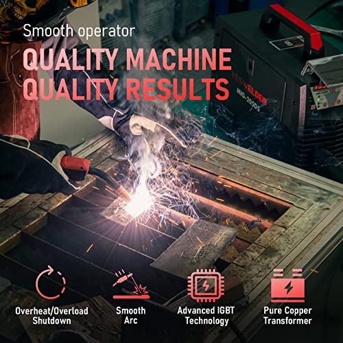 YESWELDER Digital MIG-205DS MIG Welder,200Amp 110/220V Dual Voltage, Gas Gasless MIG Welding Machine MIG/Lift TIG/ARC 3 in 1 Multiprocess Aluminum MIG Welder, Spool Gun Compatible