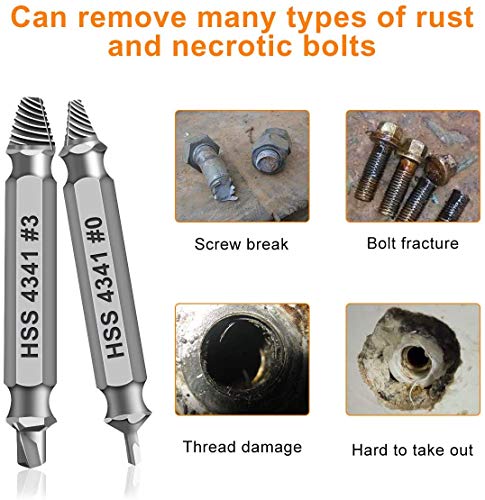 Gifts for Men,Damaged Screw Extractor Set - Christmas Stocking Stuffers for Men Him, Remover for Stripped Screws Nuts & Bolts Drill Bit Tools for Easy Removal of Rusty & Broken Hardware Superb Gift