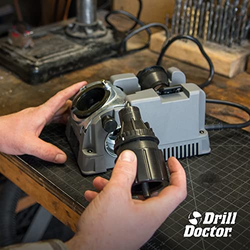 Drill Doctor DD750X 750X Drill Bit Sharpener for High-Speed Steel, Masonry, Carbide, Cobalt & Tin-coated Drill Bits with Adjustable Angles from 115° to 140°, Sharpens 3/32 – 3/4" Drill Bits gray/black