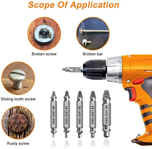 Gifts for Men,Damaged Screw Extractor Set - Christmas Stocking Stuffers for Men Him, Remover for Stripped Screws Nuts & Bolts Drill Bit Tools for Easy Removal of Rusty & Broken Hardware Superb Gift