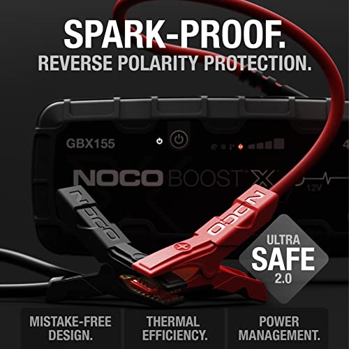 NOCO Boost X GBX155 4250A 12V UltraSafe Portable Lithium Jump Starter, Car Battery Booster Pack, USB-C Powerbank Charger, and Jumper Cables for Up to 10.0-Liter Gas and 8.0-Liter Diesel Engines, Gray