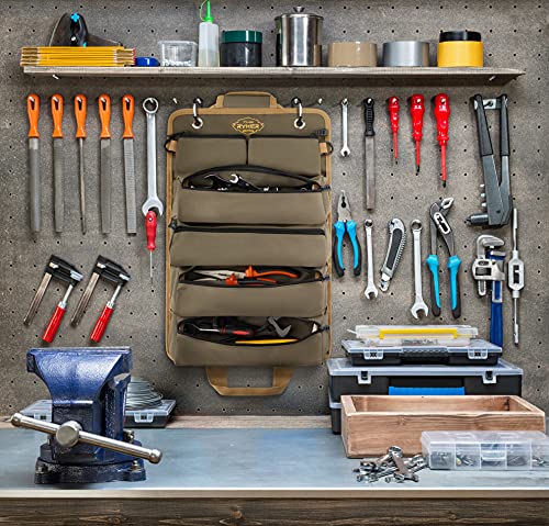 The Ryker Bag Tool Organizers - Small Tool Bag W/Detachable Pouches, Heavy Duty Roll Up Organizer : 6 Tool Pouches - Gifts for him Tool Roll Organizer For Mechanic, Electrician & Hobbyist