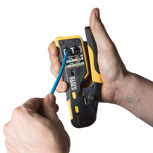 Klein Tools 80072 RJ45 Cable Tester Kit with LAN Scout Jr. 2, Coax Crimper / Stripper / Cutter Tool and 50-Pack Pass-Thru Modular Data Plugs